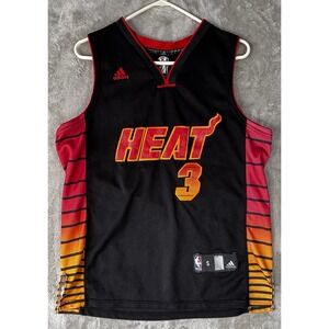 Adidas Dwayne Wade #3 Miami Heat NBA Authentics Jersey Black Men's Size Small